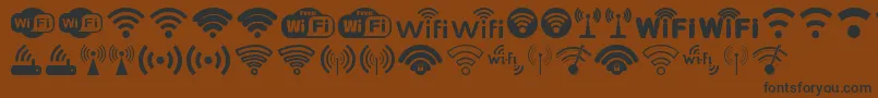 Fonte Wifi – fontes pretas em um fundo marrom