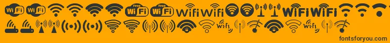 Шрифт Wifi – чёрные шрифты на оранжевом фоне