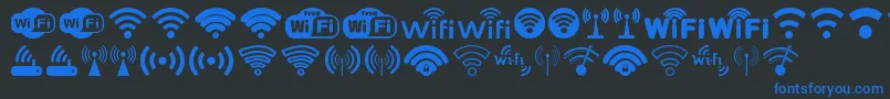 Fonte Wifi – fontes azuis em um fundo preto