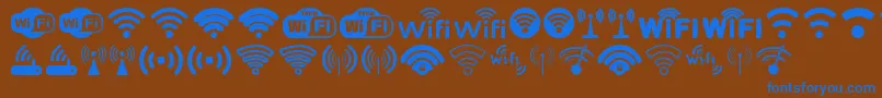 Czcionka Wifi – niebieskie czcionki na brązowym tle