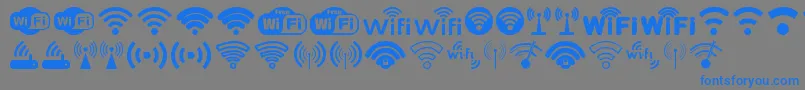フォントWifi – 灰色の背景に青い文字