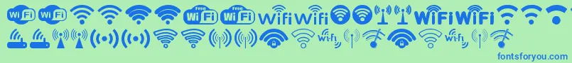 Шрифт Wifi – синие шрифты на зелёном фоне