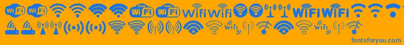 fuente Wifi – Fuentes Azules Sobre Fondo Naranja