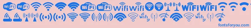 Czcionka Wifi – niebieskie czcionki na różowym tle