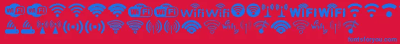 Wifi Font – Blue Fonts on Red Background