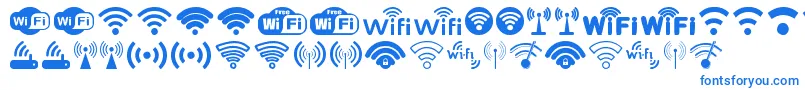 Wifi-Schriftart – Blaue Schriften