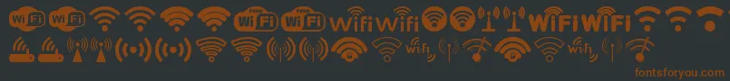 Wifi-fontti – ruskeat fontit mustalla taustalla