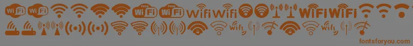 Czcionka Wifi – brązowe czcionki na szarym tle