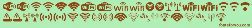Lisätietoja Wifi-fontista Wifi-fontti – ruskeat fontit vihreällä taustalla