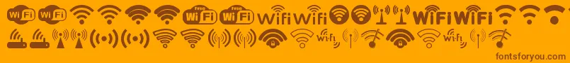 Wifi-Schriftart – Braune Schriften auf orangefarbenem Hintergrund