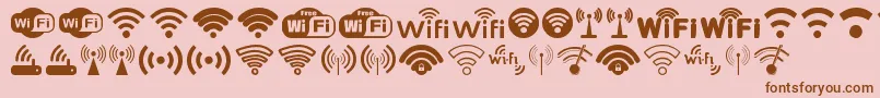Wifi Font – Brown Fonts on Pink Background