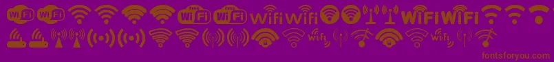 fuente Wifi – Fuentes Marrones Sobre Fondo Morado