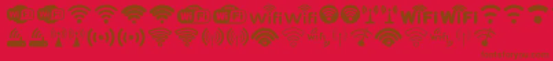 Więcej informacji o czcionce Wifi Czcionka Wifi – brązowe czcionki na czerwonym tle