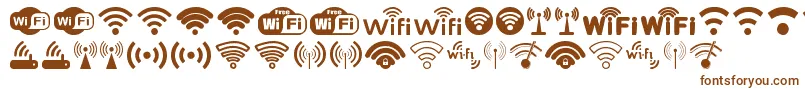 Fonte Wifi – fontes marrons em um fundo branco