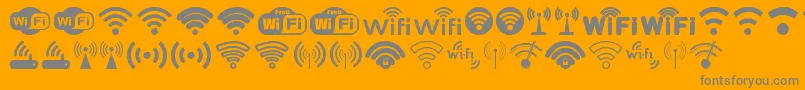 Police Wifi – polices grises sur fond orange