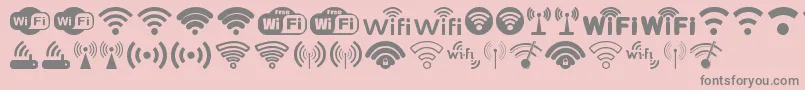 Czcionka Wifi – szare czcionki na różowym tle