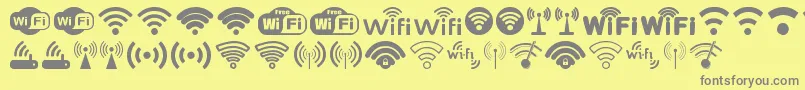 Czcionka Wifi – szare czcionki na żółtym tle
