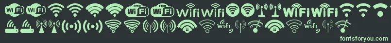 Wifi-Schriftart – Grüne Schriften auf schwarzem Hintergrund