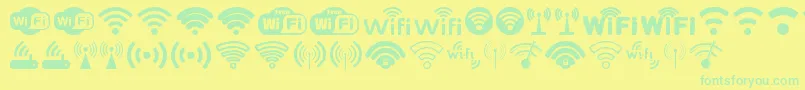 Wifi Font – Green Fonts on Yellow Background