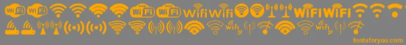 Czcionka Wifi – pomarańczowe czcionki na szarym tle