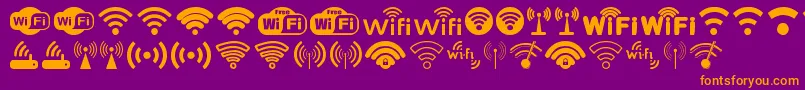 fuente Wifi – Fuentes Naranjas Sobre Fondo Morado