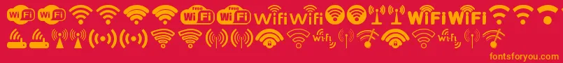 fuente Wifi – Fuentes Naranjas Sobre Fondo Rojo