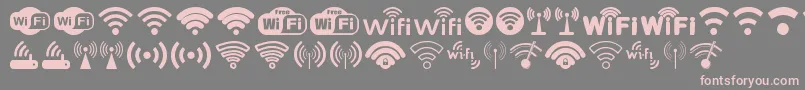 Wifi-fontti – vaaleanpunaiset fontit harmaalla taustalla