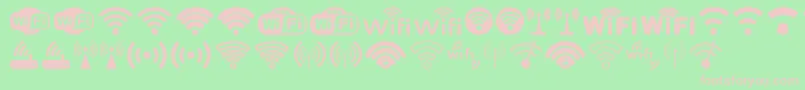 Police Wifi – polices roses sur fond vert