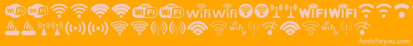 Czcionka Wifi – różowe czcionki na pomarańczowym tle