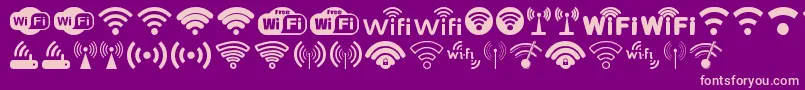 Wifi-Schriftart – Rosa Schriften auf violettem Hintergrund