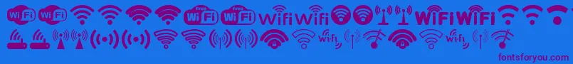 Czcionka Wifi – fioletowe czcionki na niebieskim tle