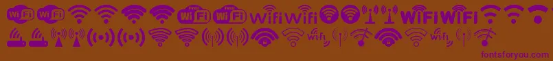 Police Wifi – polices violettes sur fond brun