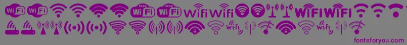 Czcionka Wifi – fioletowe czcionki na szarym tle