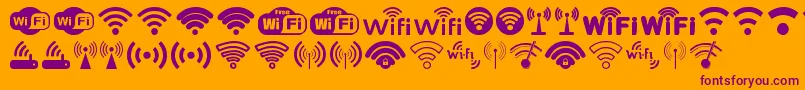 Fonte Wifi – fontes roxas em um fundo laranja