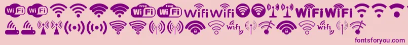 Police Wifi – polices violettes sur fond rose