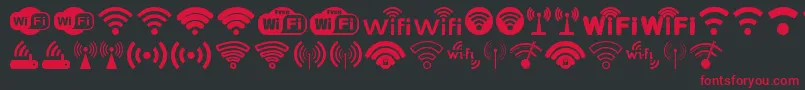 Fonte Wifi – fontes vermelhas em um fundo preto
