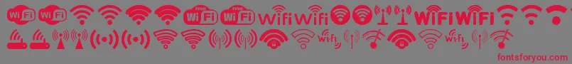 Wifi-Schriftart – Rote Schriften auf grauem Hintergrund