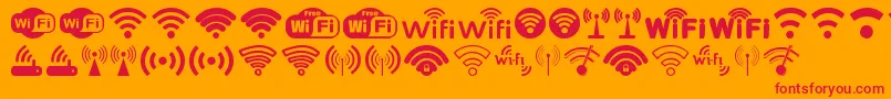 Weitere Informationen zur Wifi-Schriftart Wifi-Schriftart – Rote Schriften auf orangefarbenem Hintergrund