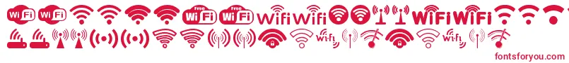 Czcionka Wifi – czerwone czcionki na białym tle