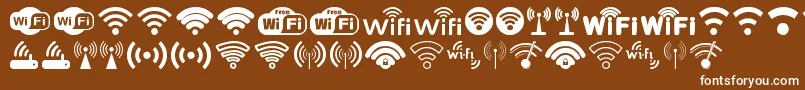 Fonte Wifi – fontes brancas em um fundo marrom