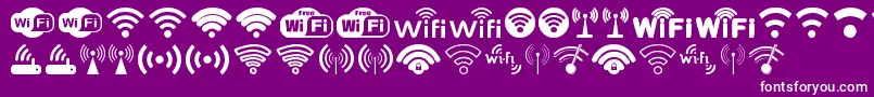 Lisätietoja Wifi-fontista Wifi-fontti – valkoiset fontit violetilla taustalla