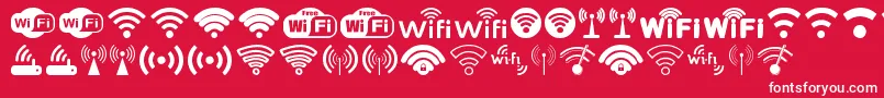 Wifi-fontti – valkoiset fontit punaisella taustalla