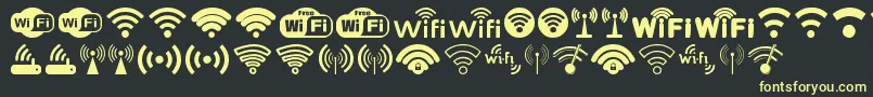 Fonte Wifi – fontes amarelas em um fundo preto