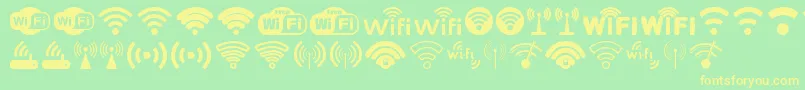 Police Wifi – polices jaunes sur fond vert