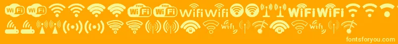 Fonte Wifi – fontes amarelas em um fundo laranja