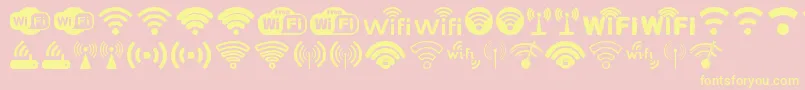 Police Wifi – polices jaunes sur fond rose