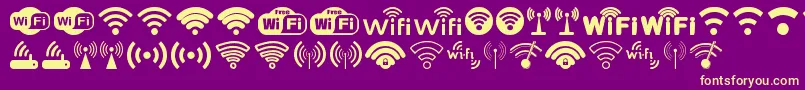 Wifi-fontti – keltaiset fontit violetilla taustalla