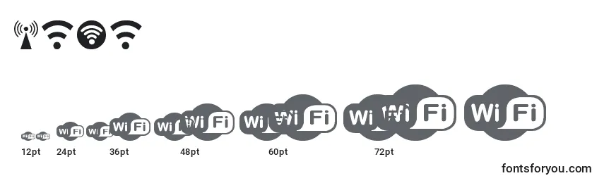 Größen der Schriftart Wifi