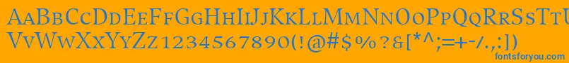 CompatilExquisitLtComRegularSmallCaps Font – Blue Fonts on Orange Background