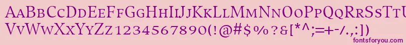CompatilExquisitLtComRegularSmallCaps Font – Purple Fonts on Pink Background